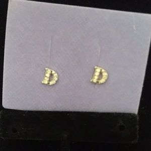 Avon Pave Initial Earrings